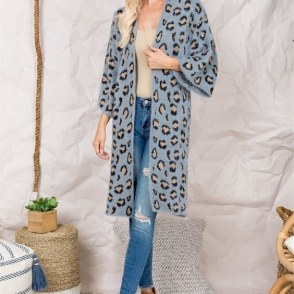Leopard print Print So Soft Open front Cardigan - Picture 8 of 9